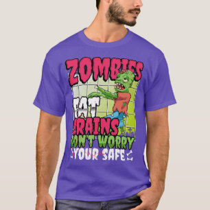 Camiseta Zombie Comeu Cérebro Sarcástico Figurino de Hallow