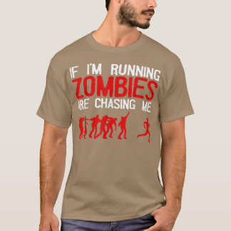 Camiseta Zombie Correndo Design Para Homens Mulheres No Fun