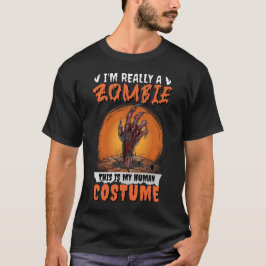 Camiseta Zombie Crawy Dia de as Bruxas engraçado Figurino