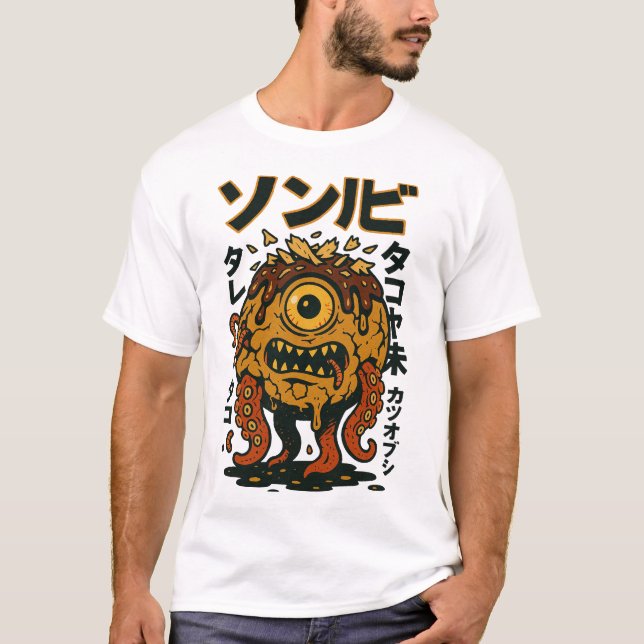 Camiseta Zombie Cyclops Octopus - Monstro Assustador Tentác (Frente)