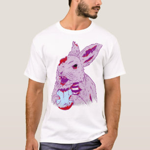 Camiseta zombie de terror Coelho de Ovo de Páscoa assustad