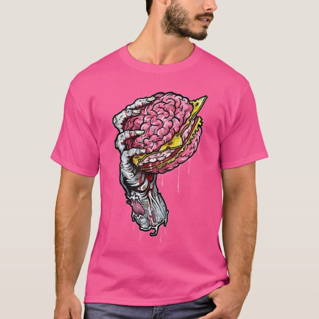Camiseta Zombie Dead Brain Hamburger Halloween Horror Humor (Frente)