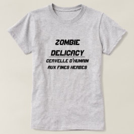 Camiseta Zombie Delicacy O cérebro humano com ervas
