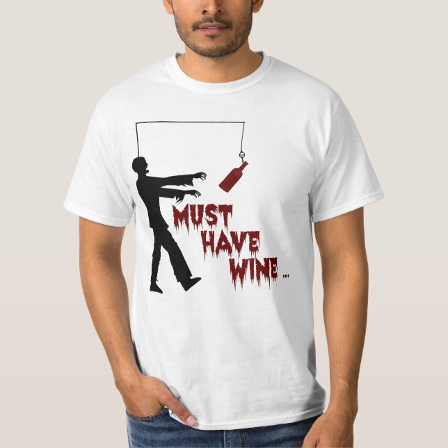 Camiseta Zombie Deve Ter Vinho (Frente)