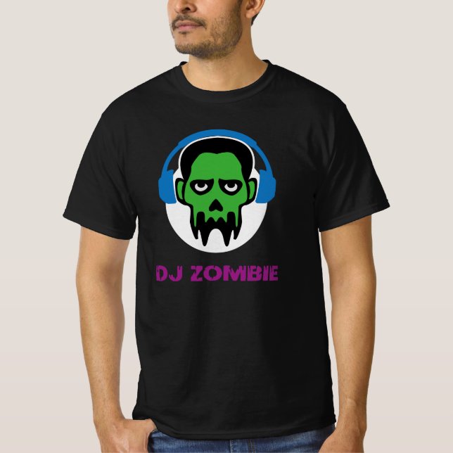 Camiseta Zombie DJ Horror Headphones (Frente)