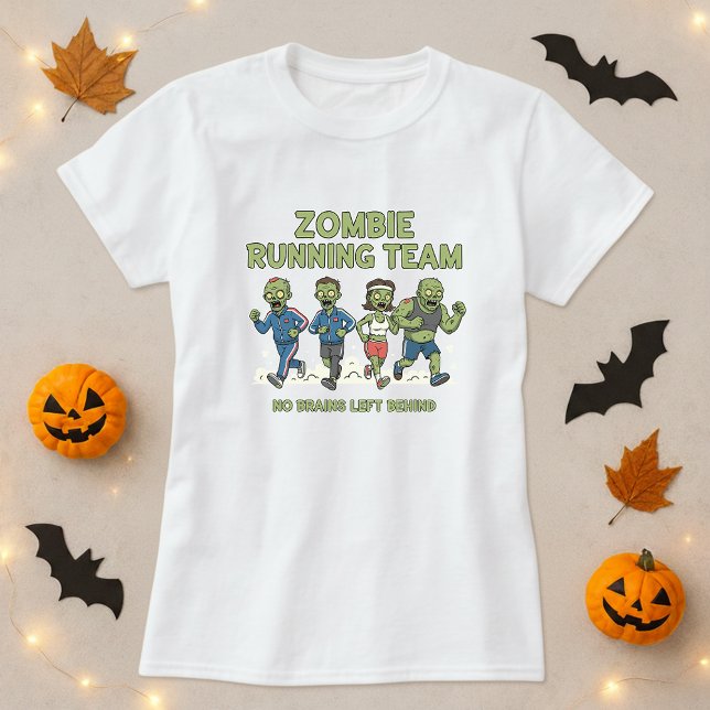 Camiseta Zombie do Halloween Executando Equipe Tee; Sem Cér (Criador carregado)