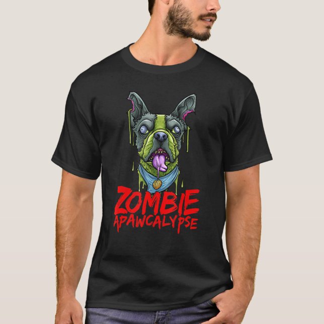 Camiseta Zombie Dog French Buldogue Apawcalypse Frenchie Ha (Frente)