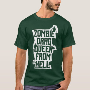 Camiseta Zombie Drag Queen Do Inferno Engraçado Gay Horror