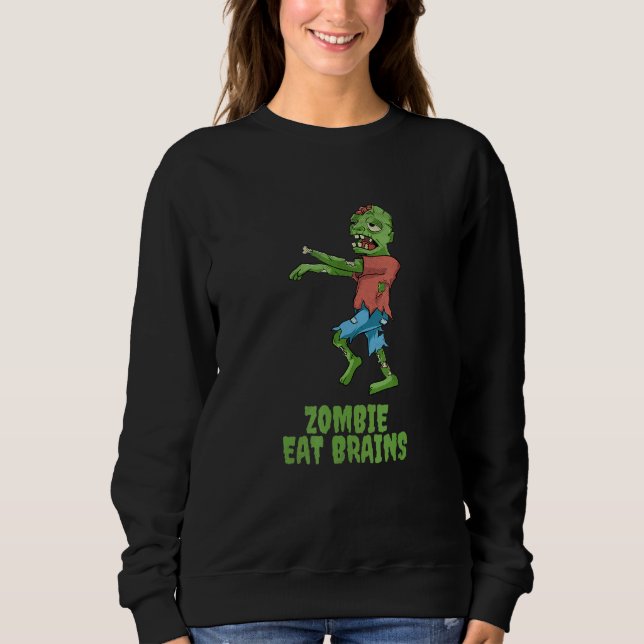 Camiseta Zombie Eat Brains Halloween Party Scary Zombies Me (Frente)