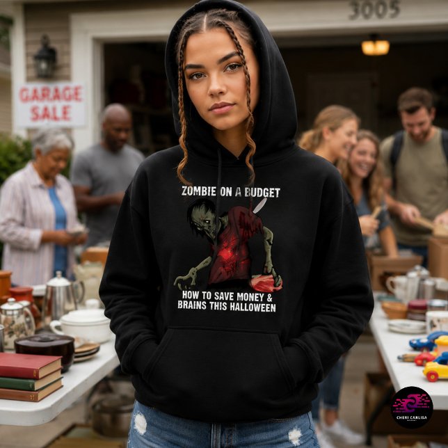 Camiseta Zombie Em Um Halloween De Orçamento (When the budget’s dead but the bargain hunt isn’t. 🧟‍♀️💸)