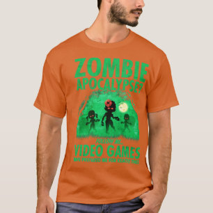 Camiseta Zombie engraçada do jogador de vídeo no Halloween