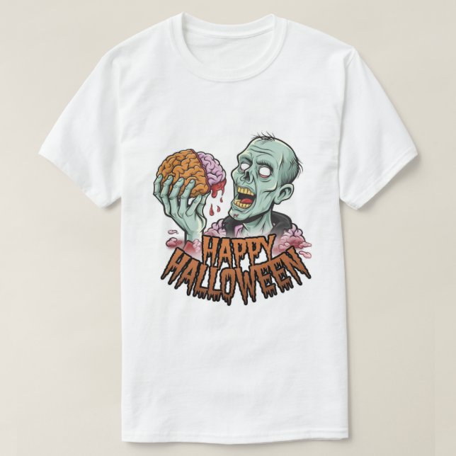Camiseta Zombie: Feliz Dia das Bruxas (Frente do Design)