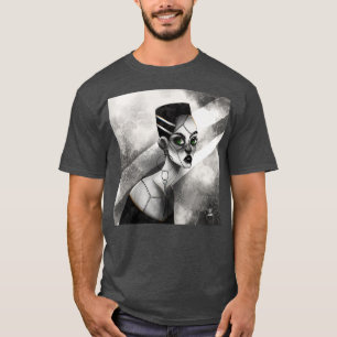 Camiseta Zombie Gloomy Girl com olhos verdes