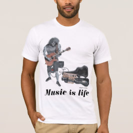 Camiseta Zombie Guitar Shirts de Arte de Fantasia Musical d