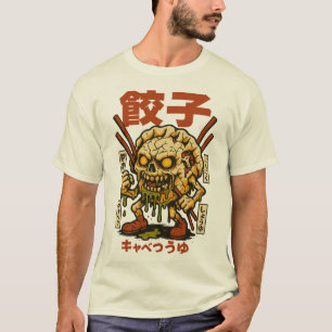 Camiseta Zombie Gyoza - Desi Caveira Idiota Japonês Inocent