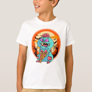 Camiseta Zombie Hamster de Halloween Bonito e Louco com Piz