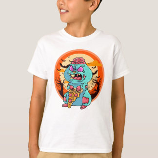 Camiseta Zombie Hamster de Halloween Bonito e Louco com Piz