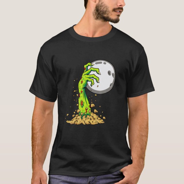 Camiseta Zombie Hands Boliche Halloween Costume Esporte Amo (Frente)