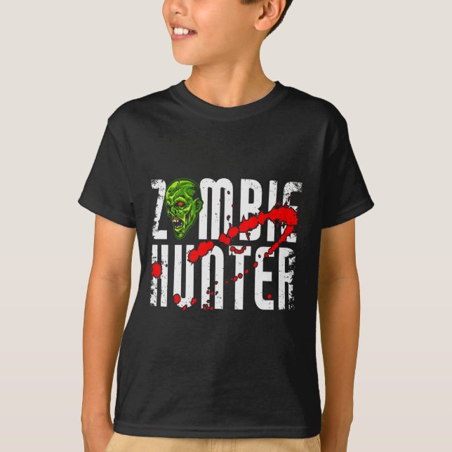 Camiseta Zombie Hunter _ Halloween Apparel Funny Halloween  (Frente)