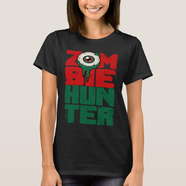 Camiseta Zombie Hunter Halloween  Cute with an Eye Hunting (Frente)