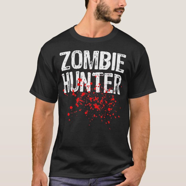 Camiseta Zombie Hunter Halloween Fácil (Frente)