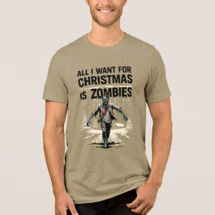Camiseta Zombie Hunter Natal Deseje Zombies no Natal