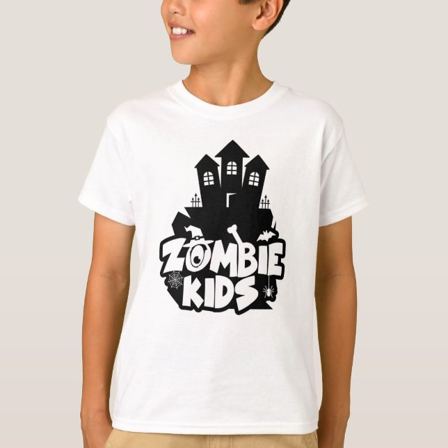 Camiseta Zombie Kids assombrados casa (Frente)