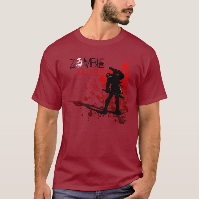Camiseta Zombie KILLER - Splatter sanguíneo (Frente)