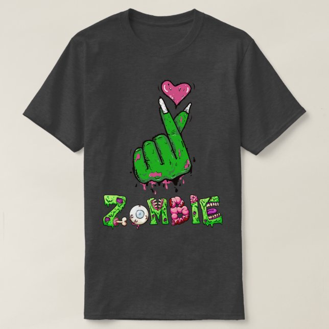 Camiseta Zombie Kpop Heart (Frente do Design)
