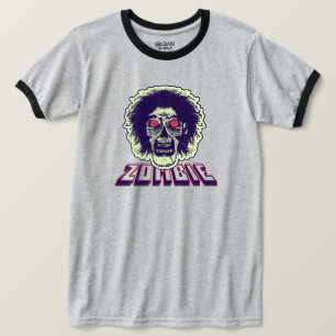 Camiseta ZOMBIE Laranja Olhos Verdes Cabelo