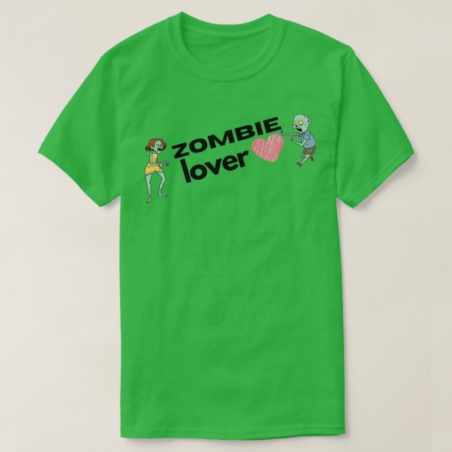 Camiseta Zombie Lover Engraçado Design (Frente do Design)