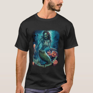 Camiseta Zombie Mermaid Halloween Skull Spooky Sereids Fan