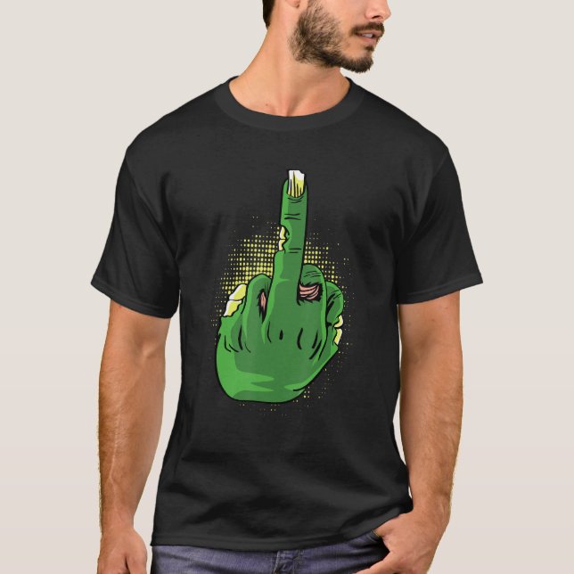 Camiseta Zombie Middlefinger Brave Person (Frente)