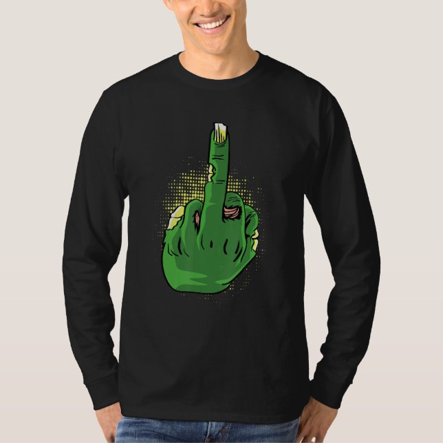 Camiseta Zombie Middlefinger Brave Person (Frente)