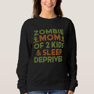 Camiseta Zombie Mom 2 Kids Sleep Deprived Halloween  Women