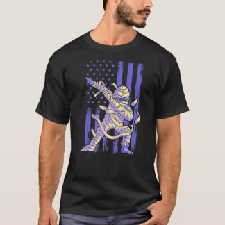 Camiseta Zombie Mummy Dab Dabbing Dance American Flag Hallo