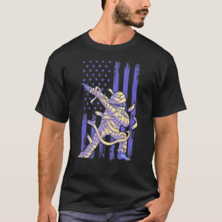 Camiseta Zombie Mummy Dab Dabbing Dance American Flag Hallo