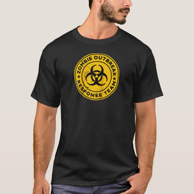 Camiseta Zombie Outbreak Response Team Engraçado Zombie Apo (Frente)