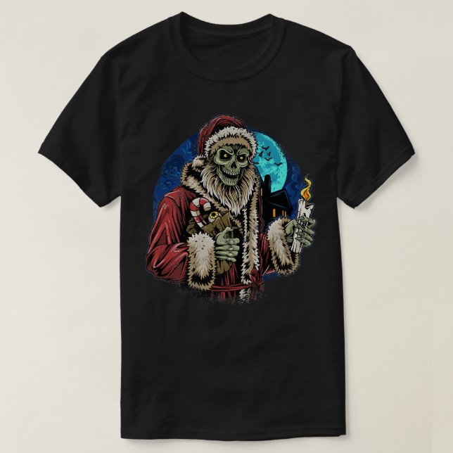 Camiseta Zombie Papais noeis Engraçados Sarcásticos Frio Na (Frente do Design)