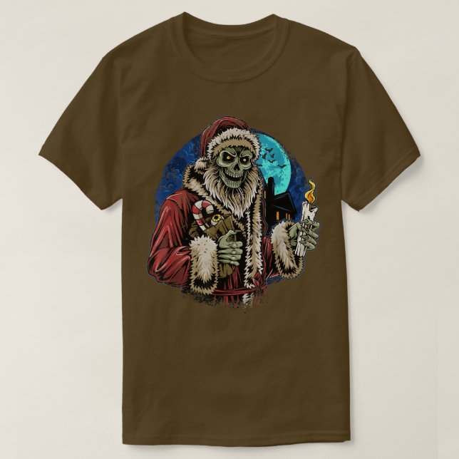 Camiseta Zombie Papais noeis Engraçados Sarcásticos Frio Na (Frente do Design)