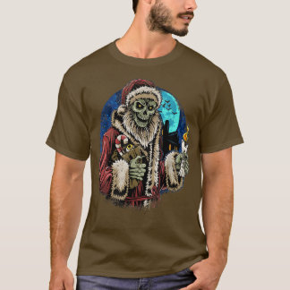 Camiseta Zombie Papais noeis Engraçados Sarcásticos Frio Na