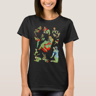 Camiseta Zombie Pin Up Girl Halloween Sassy Cute Colllage A