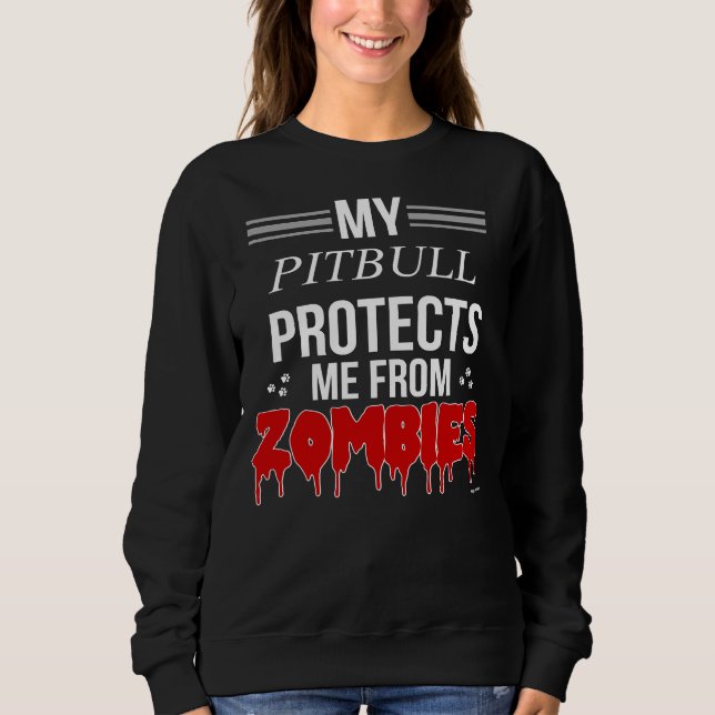 Camiseta Zombie Pitbull Para O Proprietário Pitbull (Frente)