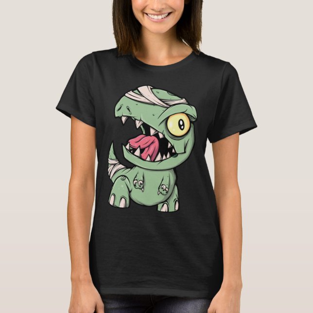 Camiseta Zombie Rex Dinosaur  For Boys Mummy Halloween (Frente)
