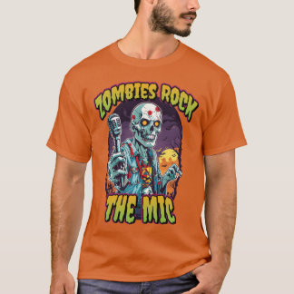 Camiseta Zombie Rockhe Mic For Rockstars Music Zombie famil