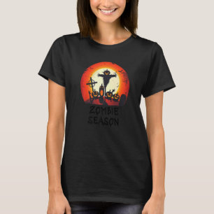 Camiseta Zombie Season Moonlit Scary Graveyard Kids A