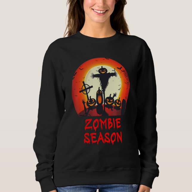 Camiseta Zombie Season Moonlit Scary Graveyard   Kids Boys  (Frente)