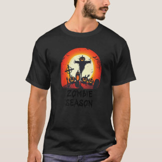 Camiseta Zombie Season Moonlit Scary Graveyard  Kids Boys A