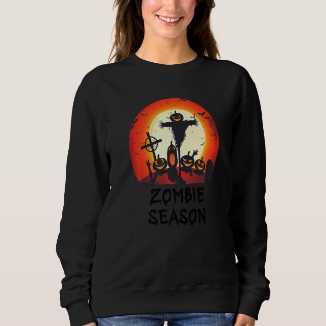 Camiseta Zombie Season Moonlit Scary Graveyard  Kids Boys A (Frente)