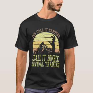 Camiseta Zombie Survival Training Camping Vintage Retro Hal